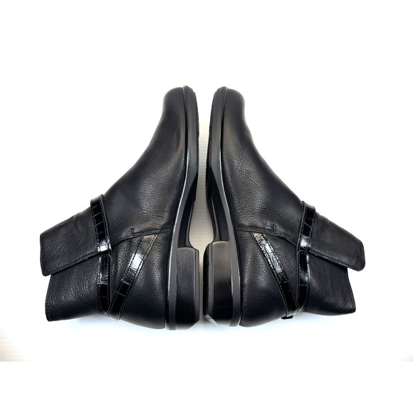 Naot Briza Ankle Boot Women 39 US 8-8.5 NWOB Leather Buckled Block Heel Black - Picture 4 of 12